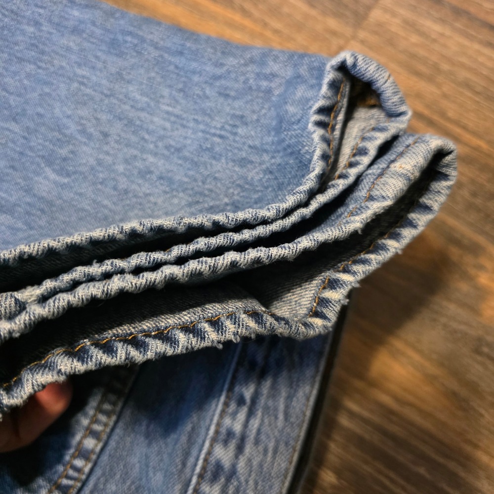 Levis 501 Original Mens Straight Leg Button Fly Blue Denim Jeans 34x30 - Picture 10 of 11
